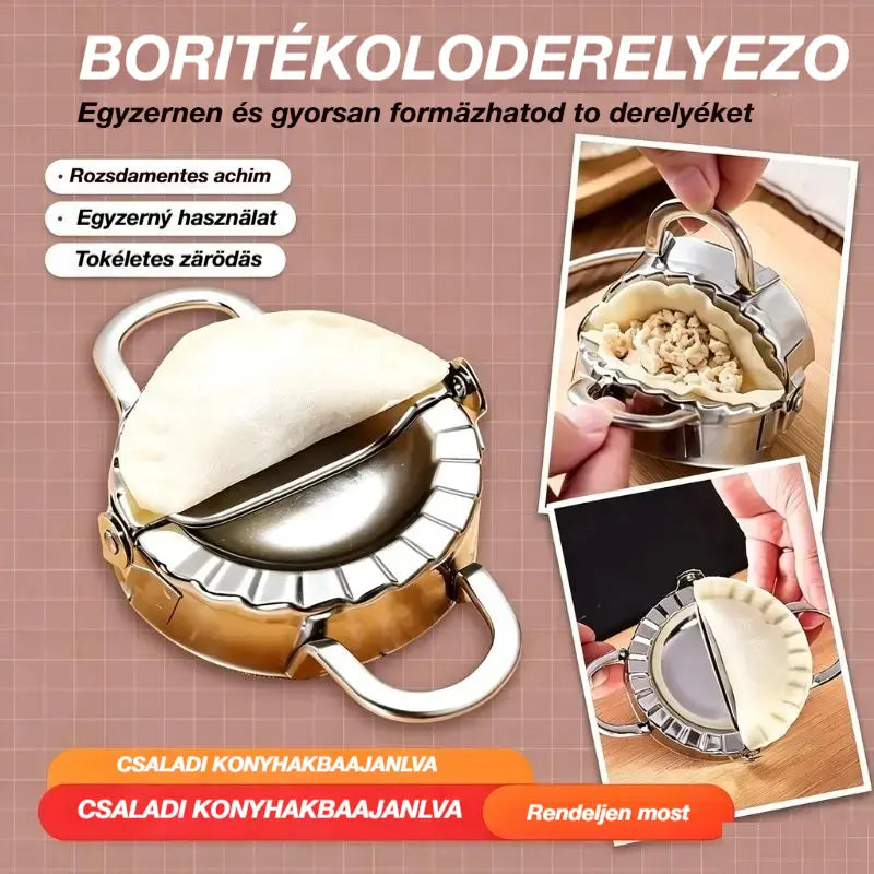 🥟8,5 cm-es szaggató + 8,5 cm-es gombócformázó✨ Tökéletes végeredményű házi gombócok percek alatt!✨ Élelmiszer-ipari minőségű rozsdamentes acél
