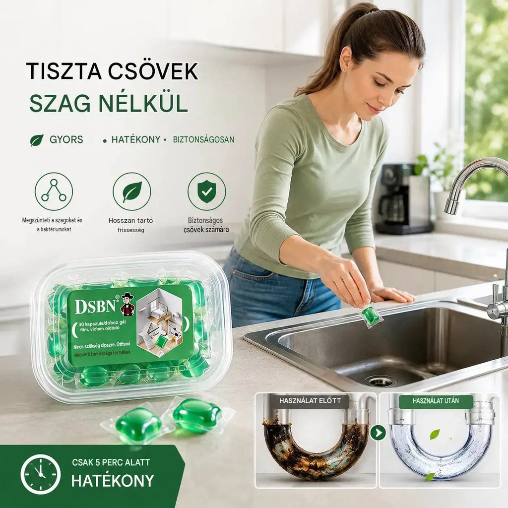 2 doboz (összesen 100 tabletta)🏠💧Drain dezodor kapszulák - a bioenzim összetétel közvetlenül a forrásuknál semlegesíti a szagokat.