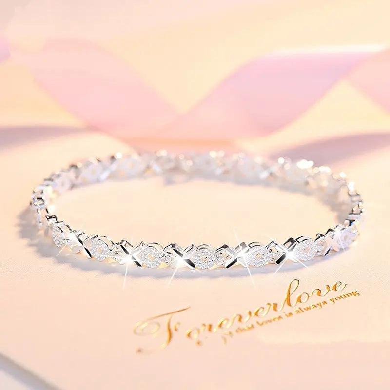 🍀✨2 darab 9300 Ft💖Új divatos 925 sterling ezüst női karkötő🍀