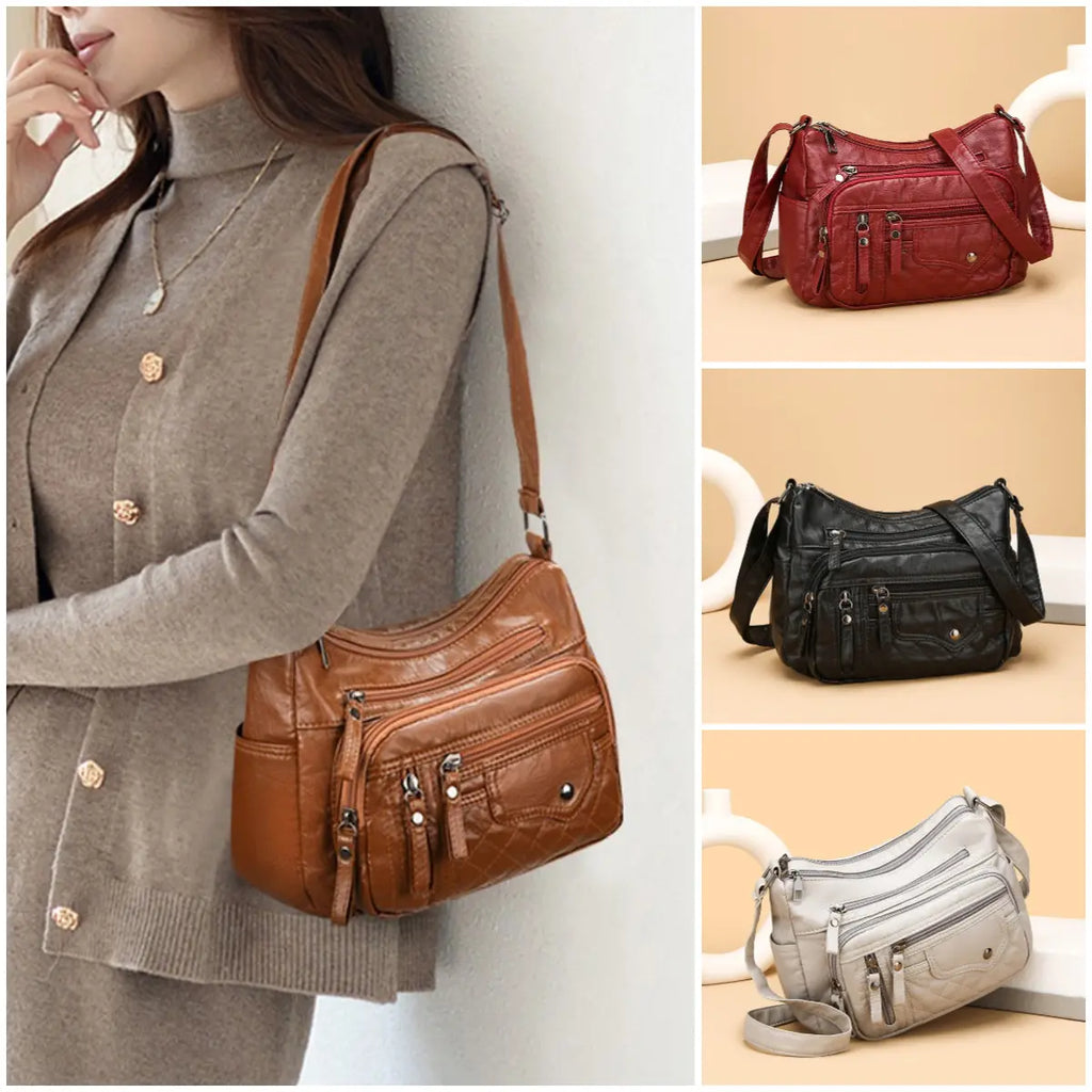 【50% kedvezmény】2026 Új, nagy kapacitású puha bőr válltáska/crossbody táska
