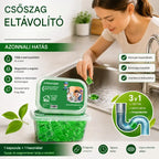 🌟2 csomag (100 tabletta) 8900 FtVízben oldódó kapszulák a lefolyók szagainak eltávolítására - tökéletes megoldás a szagok terjedésének megakadályozására a fürdőszobákban és a konyhákban.