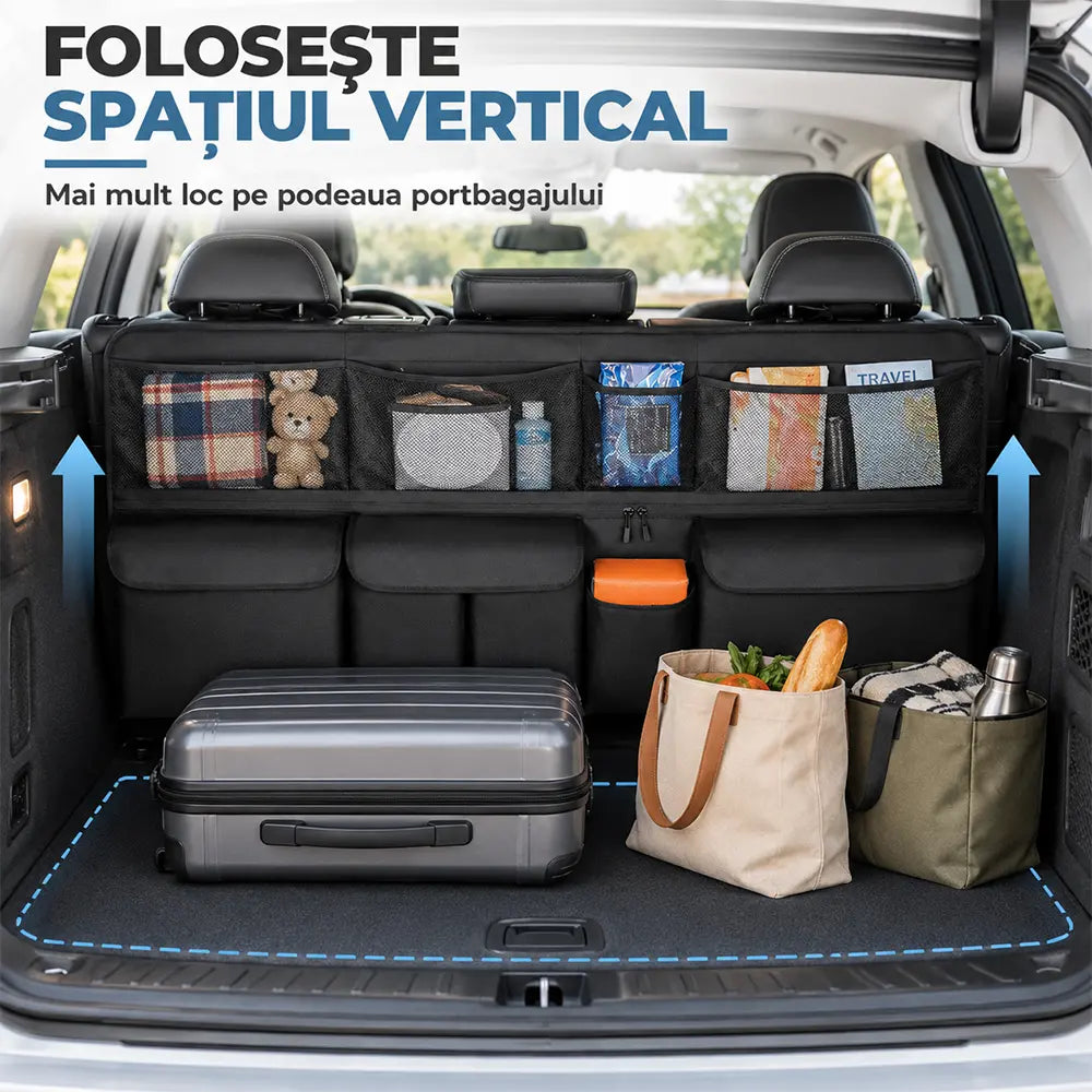 🚗【Időszakos 50%-os kedvezmény!】 Függő autós csomagtartó-rendező – Szabadítsd fel a csomagtartó padlóját, és tarts mindent rendben! ✨📦