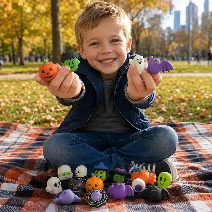 【50 darab】🎃Halloween témájú empanada alakú stresszoldók, imádnivaló tökös szellem empanadák