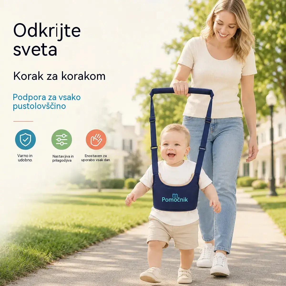 2 az 1-ben járást segítő gyerekheveder – légáteresztő, ergonomikus és esés elleni védelemmel 👶🚼