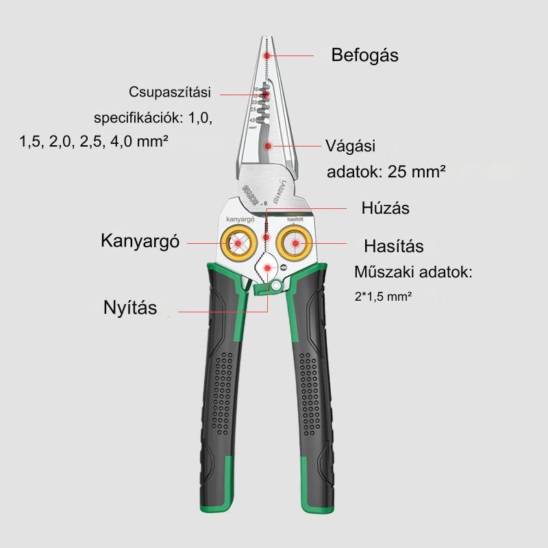 【Korlátozott ideig 50% kedvezmény!】Többfunkciós rozsdamentes acélhuzalcsupaszító 7 az 1-ben
