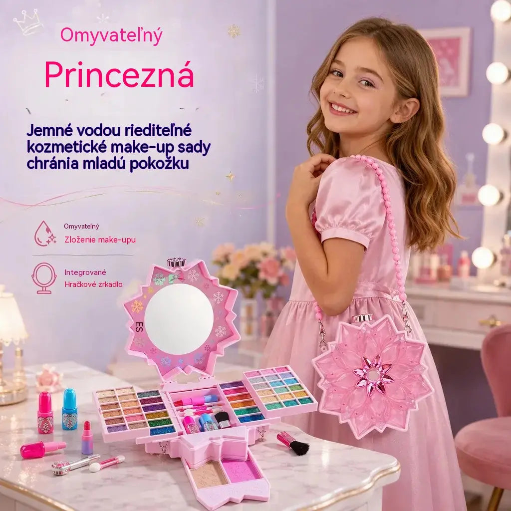 💄 Időkorlátos ajánlat: 50% kedvezmény! ✨ Lemosható hercegnős sminkkészlet: biztonságos és nem mérgező sminkjáték gyerekeknek 👸