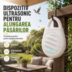 🕊️Szabaduljon meg végleg a galamboktól és a zavaró madaraktól! Hordozható ultrahangos madár- és rovarriasztó készülék (változtatható frekvencia / USB-ről újratölthető / 3 szín)!✨