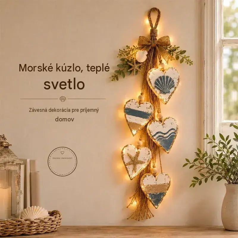 ❤️🔔 Szív alakú függő LED lámpa, retró fali dekoráció a ház belsejébe ✨🏡