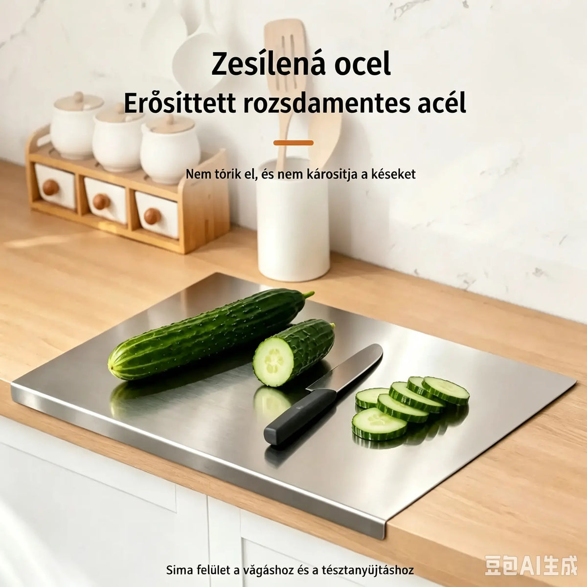 【Extra erős】Rozsdamentes acél vágódeszka hajlított széllel - multifunkcionális és stabil, ideális professzionális konyhákba és otthoni főzéshez! ✨