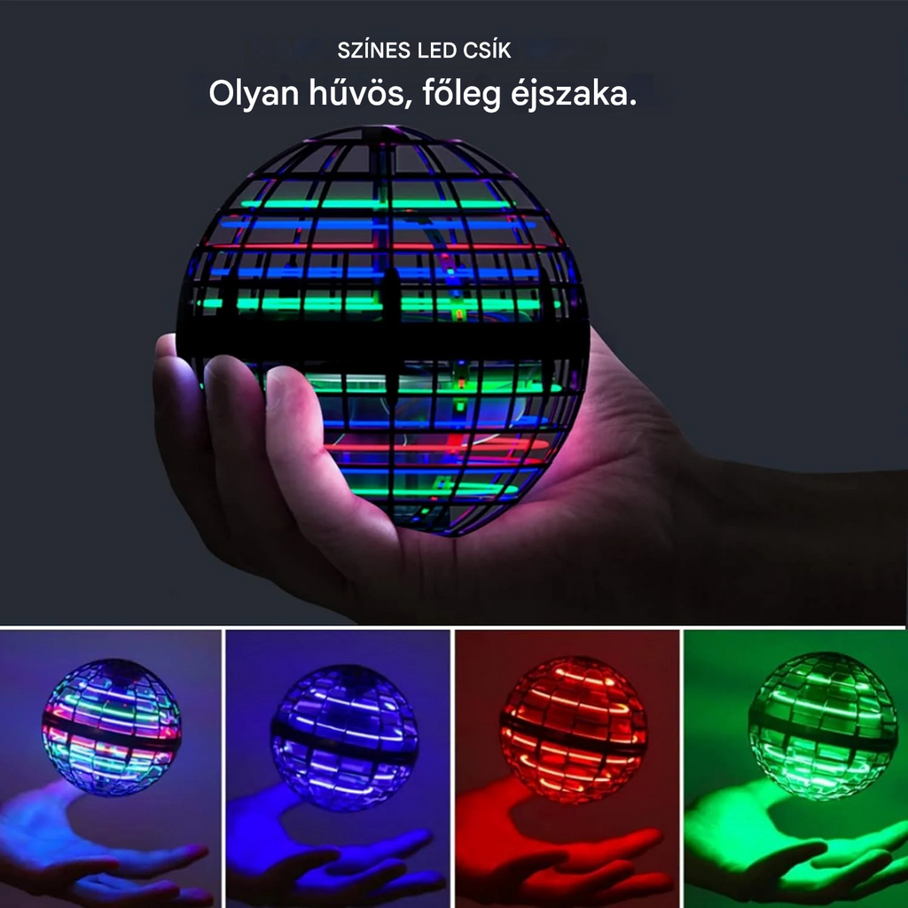 【Korlátozott ideig 50% kedvezmény!】UFO intelligens indukciós forgó labda, varázslatos repülő labda, felfüggesztett labda, ujjbegyre világító varázslat