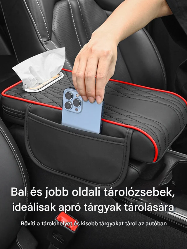 【Akció】Három az egyben multifunkcionális bőr autós kartámasz doboz