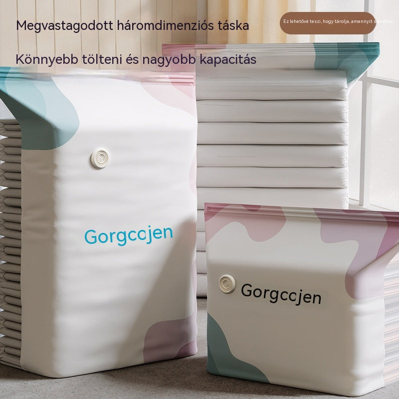 【Korlátozott ideig 50% kedvezmény】Nagy, összenyomható vákuumos tárolózsák: Nincs szükség légpumpára, szivárgásmentes, ideális helytakarékosságra a bőröndben és otthon